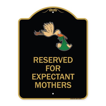 SIGNMISSION Reserved for Expectant Mothers W/ Stork & Baby Graphic Heavy-Gauge Alum, 24" L, 18" H, BG-1824-23201 A-DES-BG-1824-23201